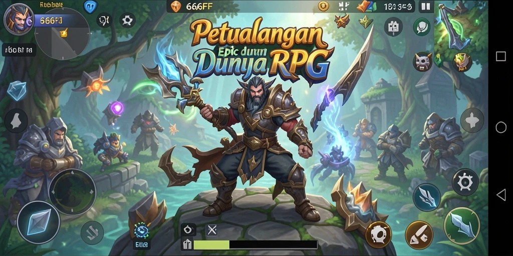 Screenshot gameplay RPG mendebarkan dalam 666FF.
