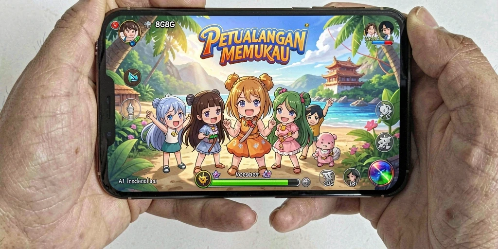 Tampilan seru gameplay 8G8G yang penuh aksi anime.