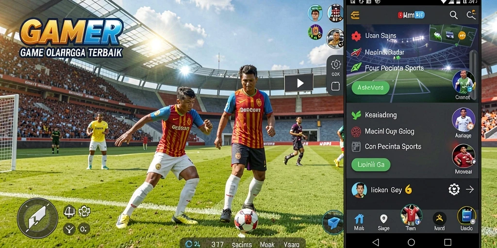Tampilan gameplay mendebarkan dari GAMERP yang menunjukkan aksi olahraga.