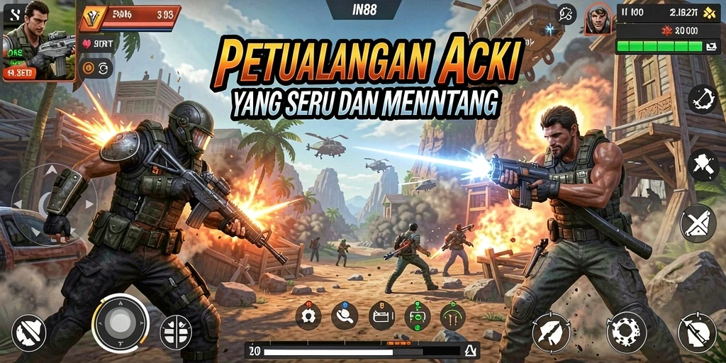 Screenshot tampilan gameplay IN88 yang penuh aksi dan tantangan