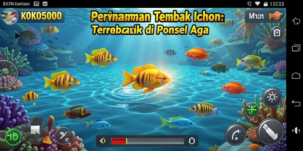 Tampilan gameplay seru KOKO5000 saat berburu ikan.