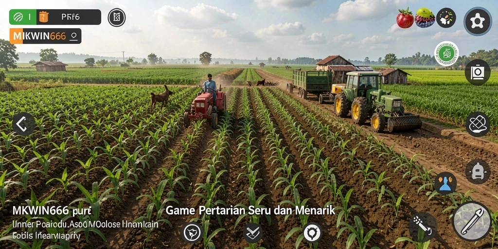 Tampilan gameplay MKWIN666 menampilkan aktivitas pertanian yang seru dan interaktif.