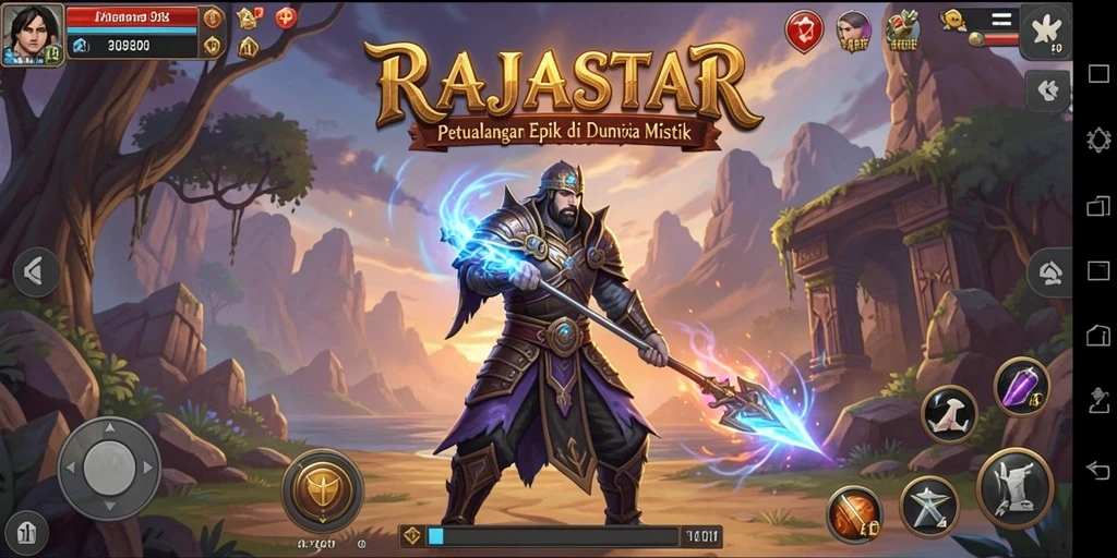 Gameplay adventure RAJASTAR yang memukau dan penuh tantangan.