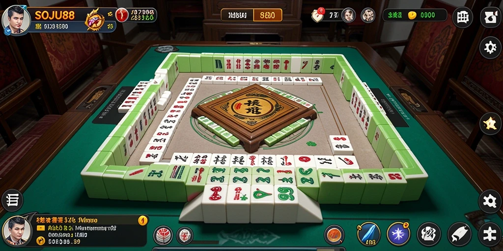 Tampilan menarik dari gameplay Mahjong di SOJU88.