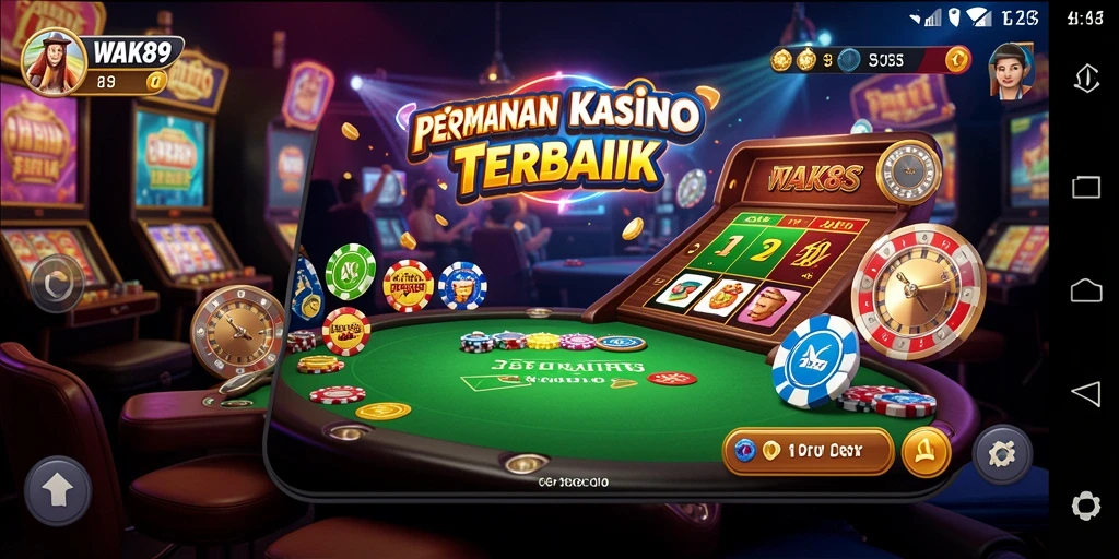 Tampilan menarik dari gameplay Kasino di WAK89.