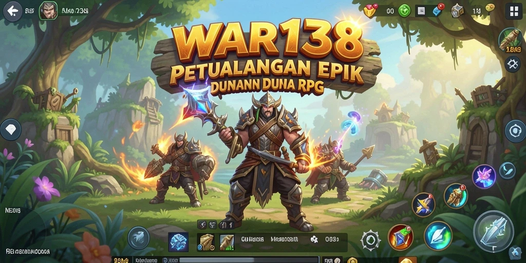 Screenshot utama WAR138 menunjukkan pertarungan seru dalam dunia RPG.